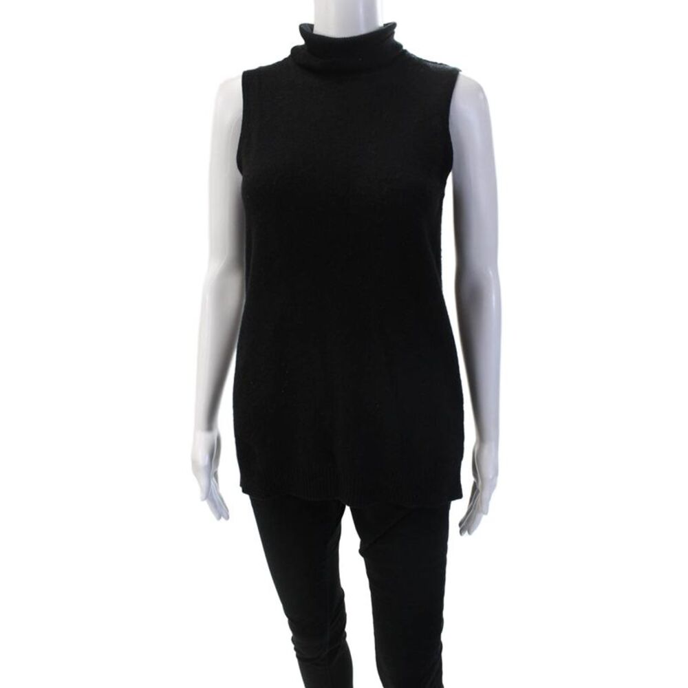Charter Club Cashmere Unisex Black Mock Neck Pullover 100% Cashmere Size XS